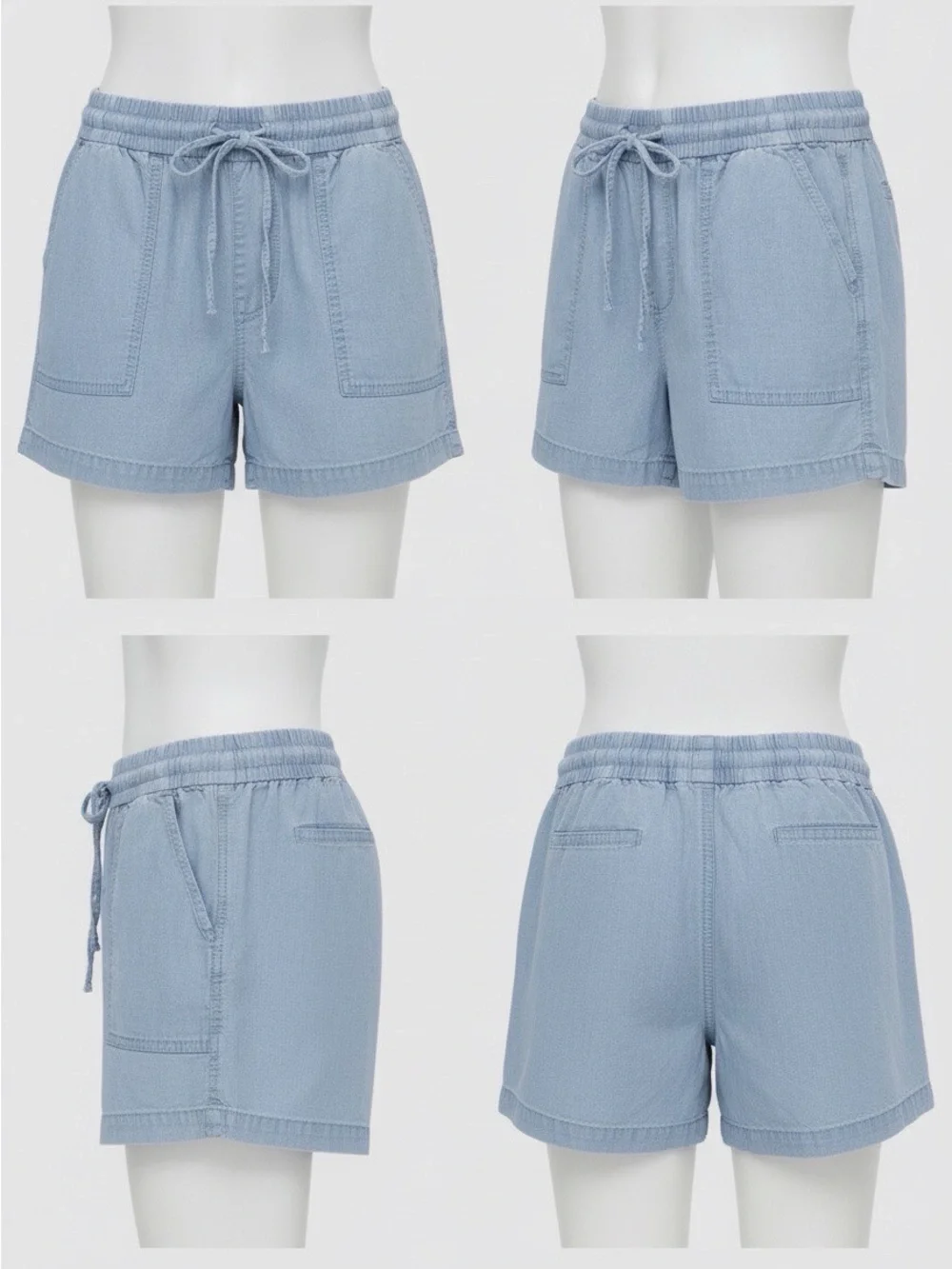 J.Crew Women’s Light Wash Chambray Pull-On Shorts 2” Inseam